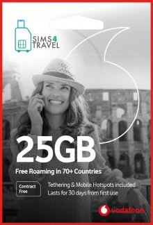 Vodafone Data Sim Card Preloaded with 25GB of 4G/5G Data