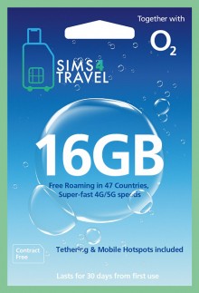 O2 Data Sim Card Preloaded with 16GB of 4G/5G Data