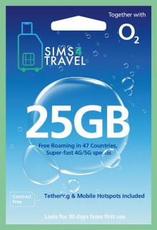 O2 Data Sim Card Preloaded with 25GB of 4G/5G Data